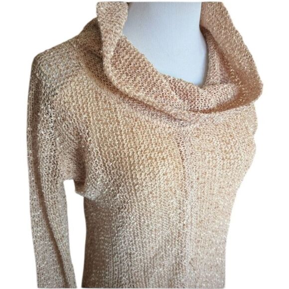 Womens Altard State Oatmeal Metallic Fleck Knit Cowl Neck Tunic Dress - Sz L - Picture 2 of 2